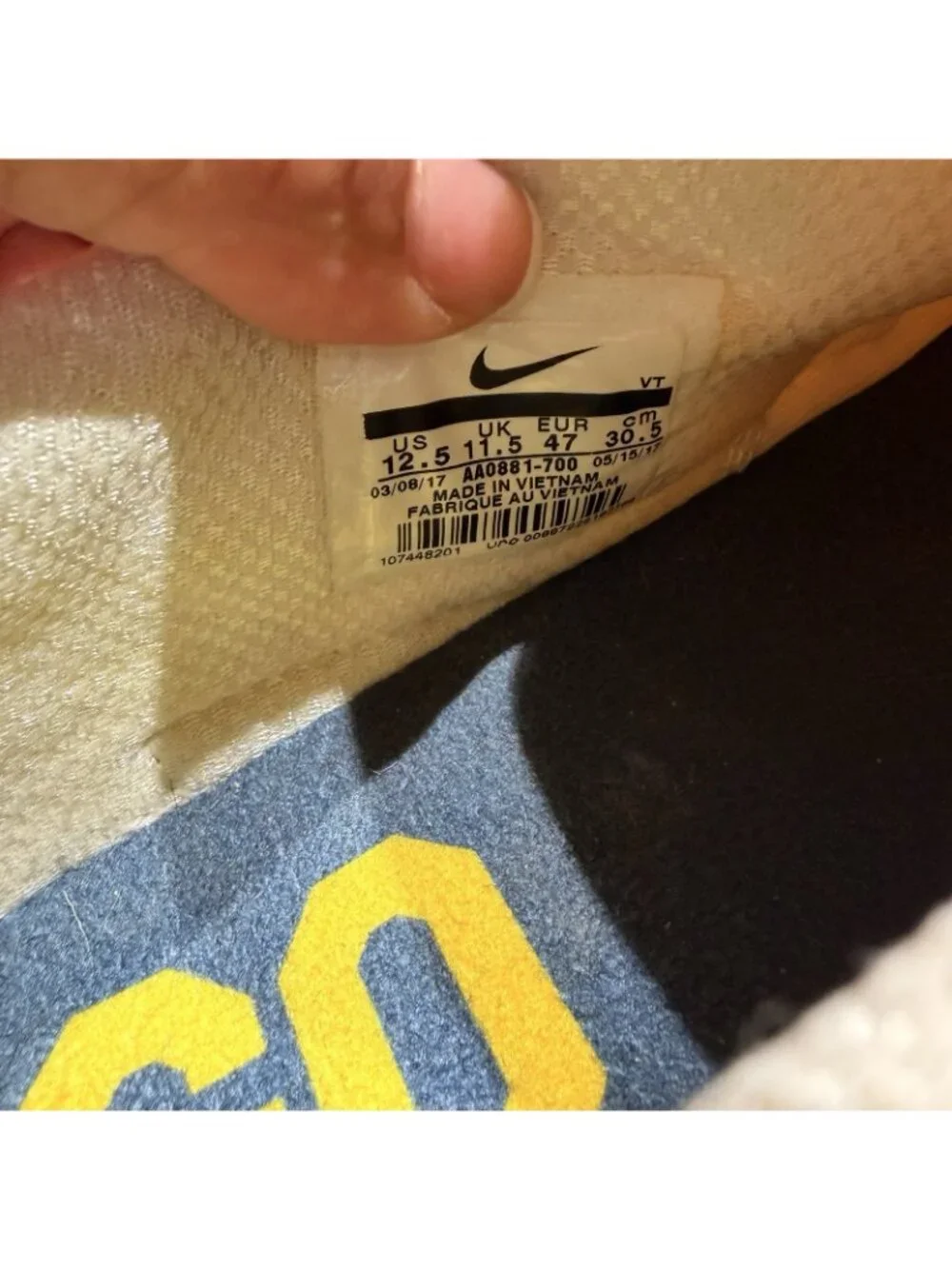 NIKE Free Men’s Michigan Wolverine’s Running Shoes 12.5 Blue Gold AA0881-700